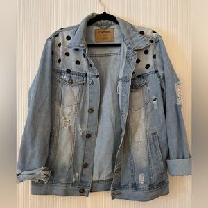 Hand painted Polka Dot Denim Jacket